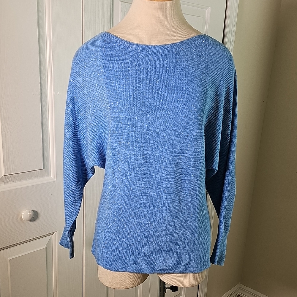 Tommy Bahama Boat Neck‎ Sweater With Sparkles. Size S/P Blue